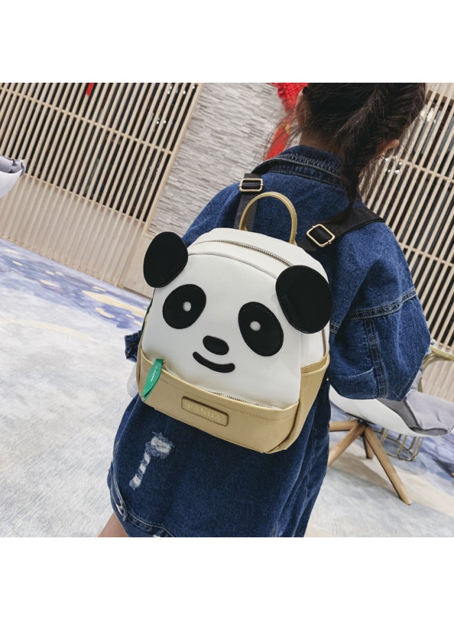 Panda Backpack 2023 Kindergarten Schoolbag Cartoon Panda Bamboo Leaf Bag Childish Cute PU Fashion Backpack-Color:Black Trumpet - Image 3