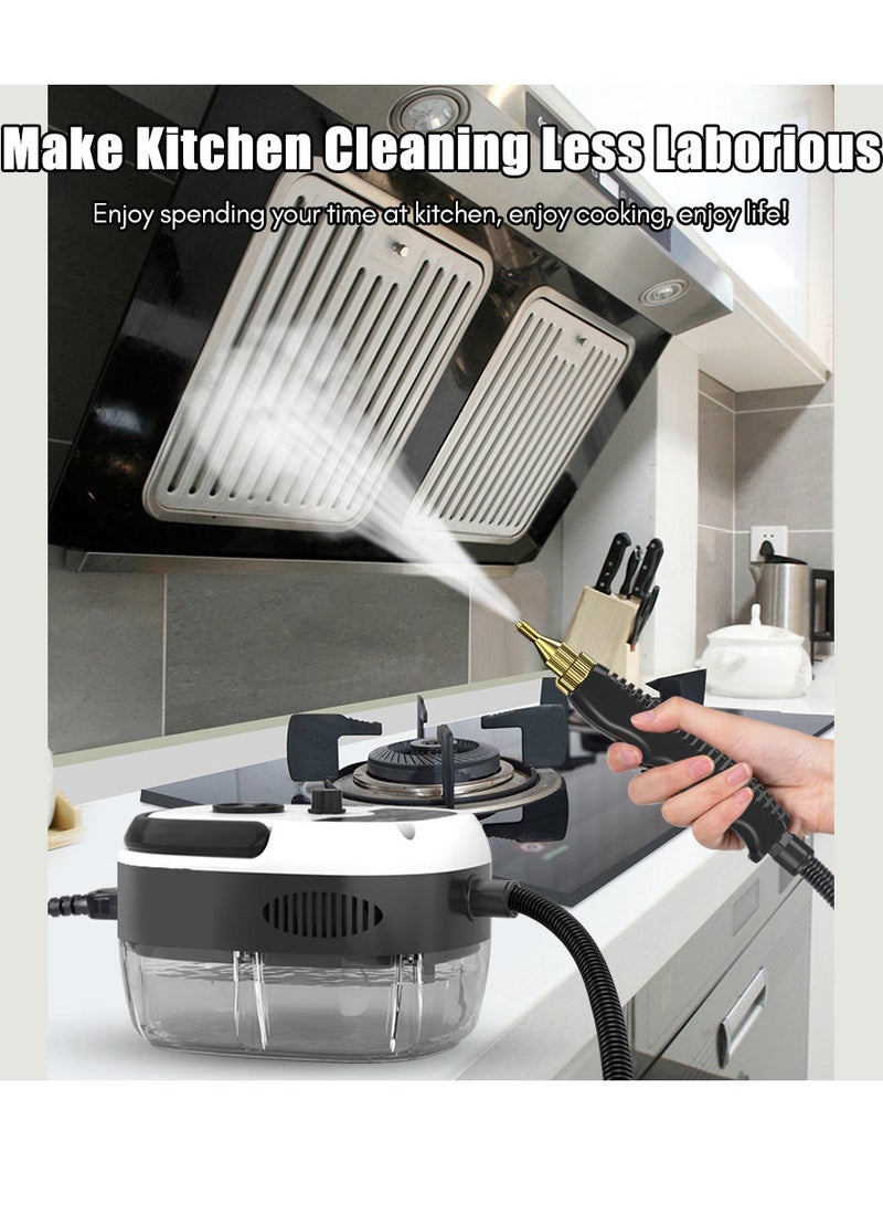 منظف بخار محمول باليد بقدرة 2500 وات، آلة تنظيف بالبخار المضغوط بدرجة حرارة عالية، لون أبيض - Image 2