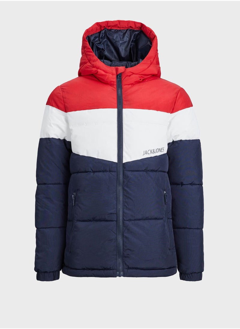 Jack & Jones Junior - Youth Color Block Puffer Jacket - Image 1