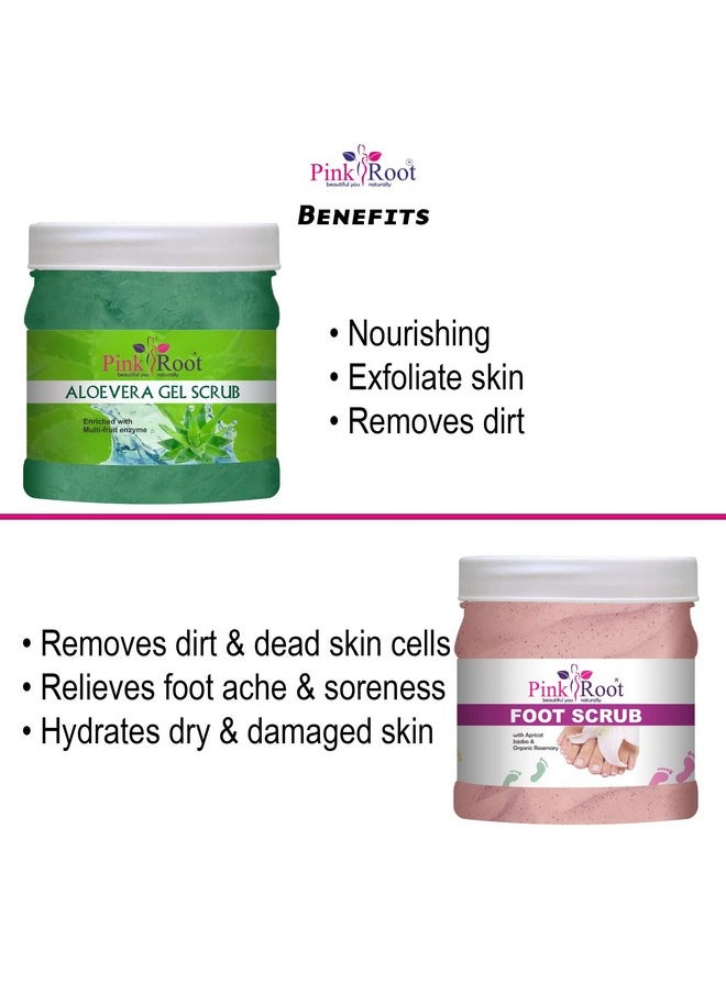 Pink Root - Pink Root Aloe Vera Gel Scrub 500gm with Foot Scrub 500gm - Image 1