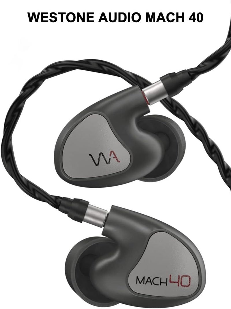 Westone Audio Mach 40 4 Balanced Armature Drivers, Professional Musician Monitor Earphones, Linum T2 Cable - Image 1