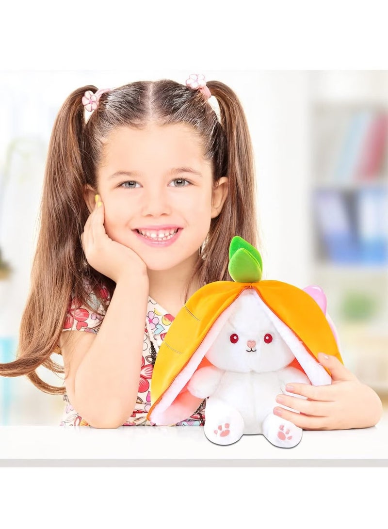 Carrot Shaped Muppet Toys Carrot Bunny Plush Reversible Bunny Carrot Pillow with Zipper,Carrot Rabbit Pillow Plush Toy Floppy Ear Soft Stuffed Gift For Boys Girls(18cm,7.1in)  - Image 4