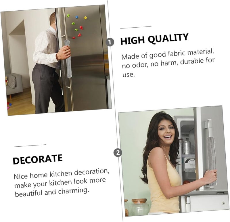 VOSAREA 6pcs Washable Refrigerator Handle Covers Elegant and Stylish Fridge Protector Non- Kitchen Appliance Covers Grey Color for Easy Cleaning and Home Decoration - Image 3