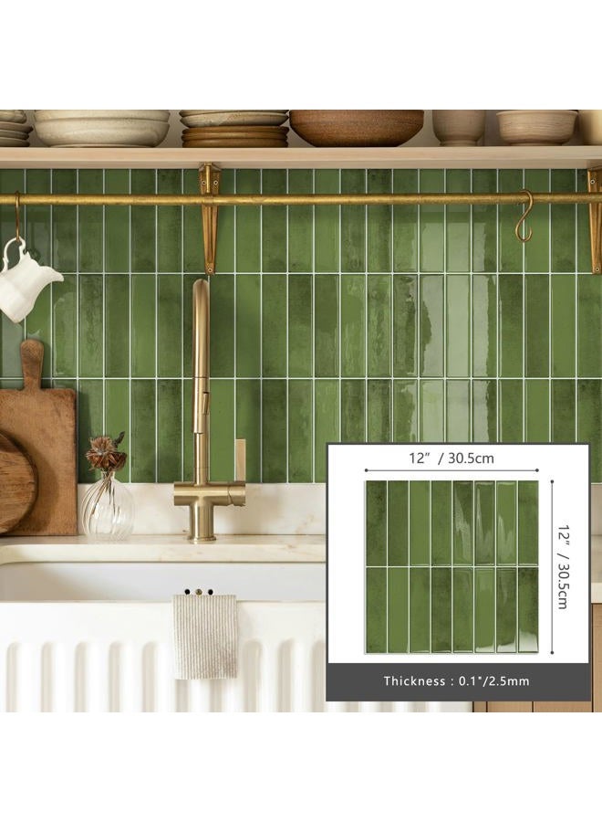 MOONFUN 10 Sheets Upgraded Thicker Design Subway Tile Peel and Stick Backsplash,12”×12”Self Adhesive Wall Tiles Stick on Back Splash for Kitchen,Bathroom,Camper(Green) - Image 5