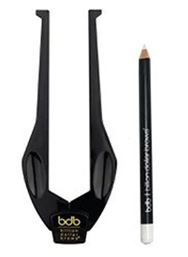 Billion Dollar Brows 2-Piece Brow Buddy Contour Stencil Microblading Kit for Symmetrical Eyebrows, Black - Image 1
