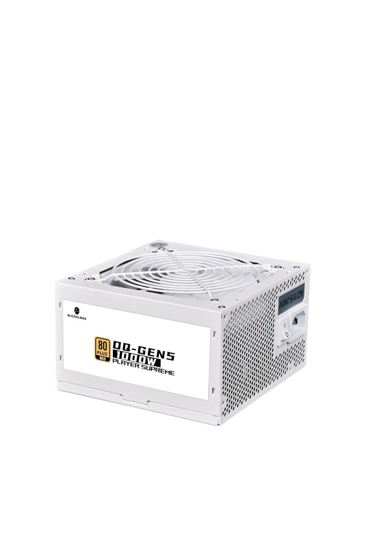 WJCOOLMAN DQ1000 1000W 80+ Gold Power Supply – ATX 3.0 & PCIe Gen 5 black (BLACK) - Image 1