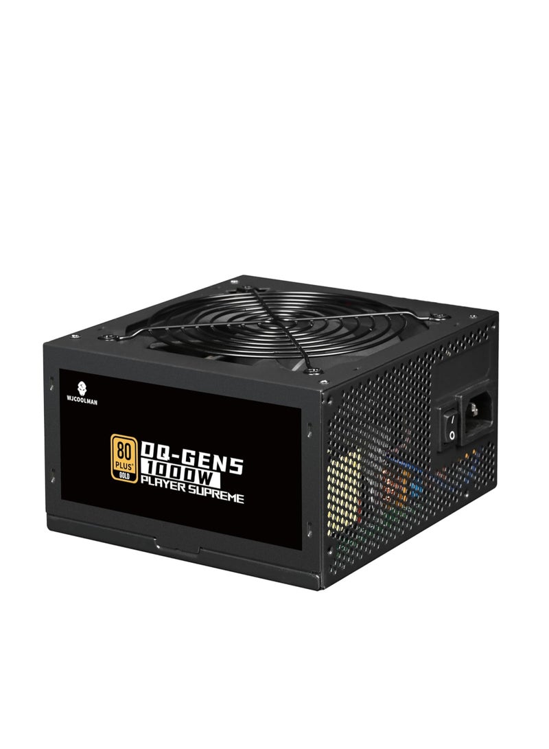 WJCOOLMAN DQ1000 1000W 80+ Gold Power Supply – ATX 3.0 & PCIe Gen 5 black (BLACK) - Image 3