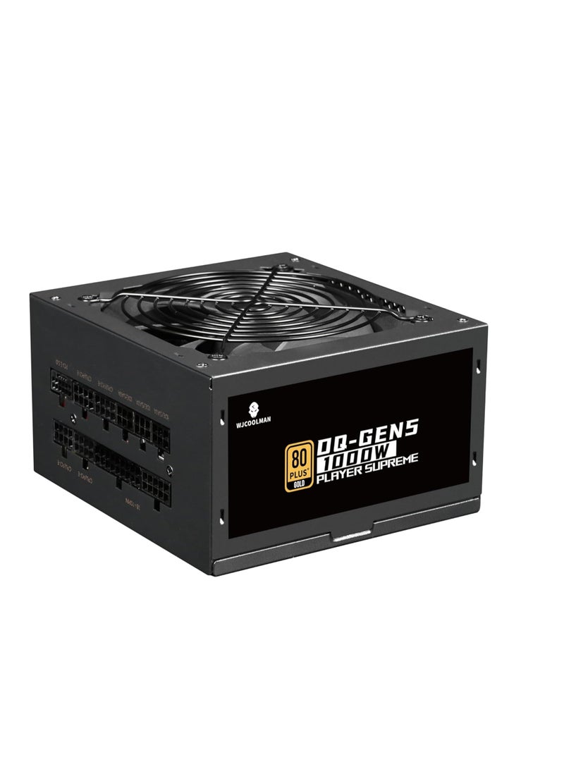 WJCOOLMAN DQ1000 1000W 80+ Gold Power Supply – ATX 3.0 & PCIe Gen 5 black (BLACK) - Image 5