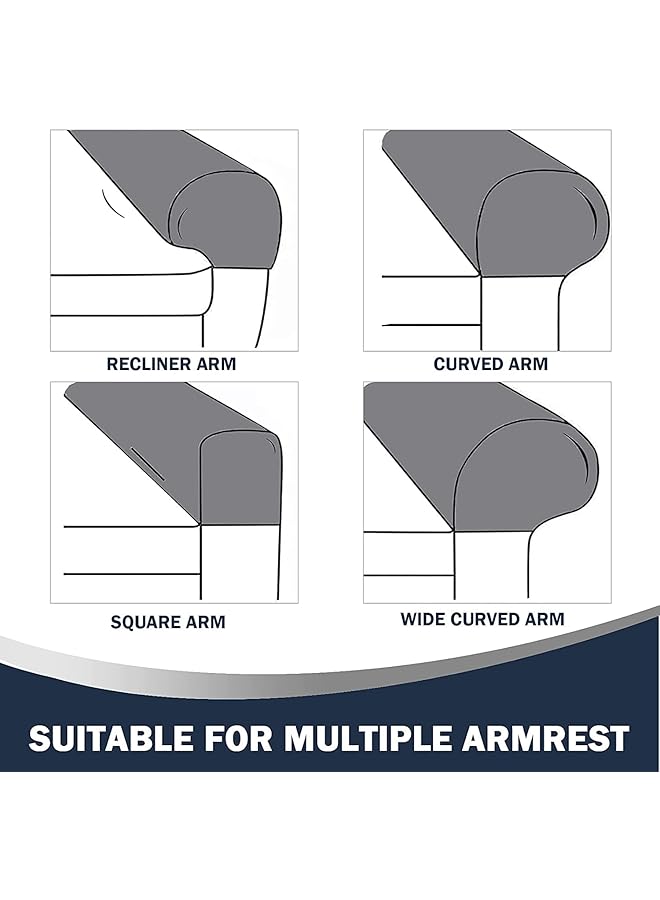 erorex Sofa Armrest Covers Stretch Silver Fox Velvet Plush Arm Covers For Chairs And Sofas Anti Slip Couch Armrest Covers With Sticker Furniture Armrest Protector Set Of 2 Gray  - Image 2
