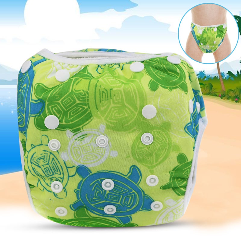 Free Size Baby Adjustable Reusable Waterproof Breathable Summer Pool Training PantsTortoise - Image 4
