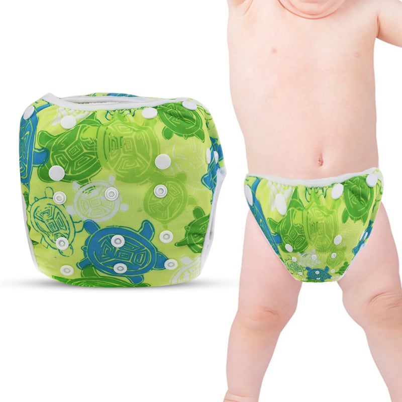 Free Size Baby Adjustable Reusable Waterproof Breathable Summer Pool Training PantsTortoise - Image 3