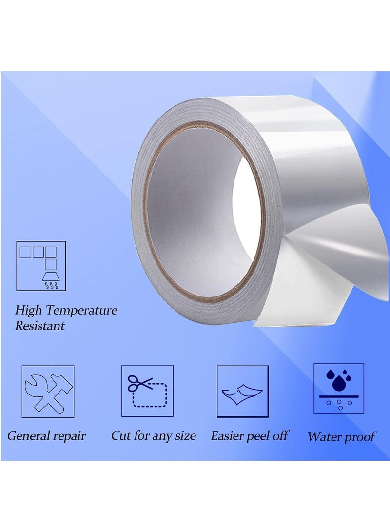 MARKQ [Pack of 6] Aluminum Foil Tape - 2" x 15 Yards | Insulation Adhesive Silver Metal Tape for HVAC, Sealing & Patching Hot & Cold Air Ducts  - Image 2