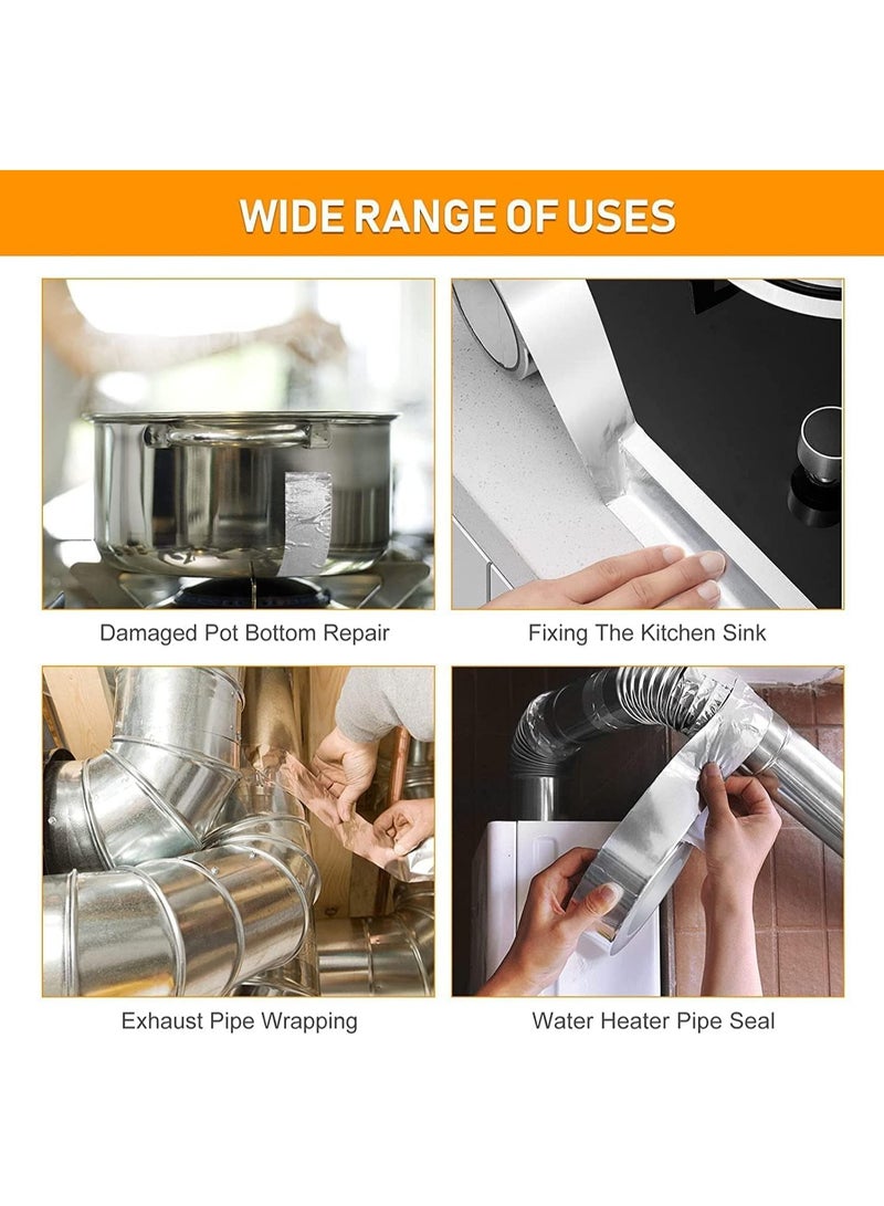 MARKQ [Pack of 6] Aluminum Foil Tape - 2" x 15 Yards | Insulation Adhesive Silver Metal Tape for HVAC, Sealing & Patching Hot & Cold Air Ducts  - Image 5