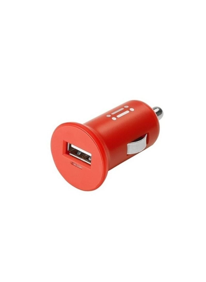 aiino Red Car Charger | 2.4A Output Single USB Port Fast Charger For iphone , ipod 