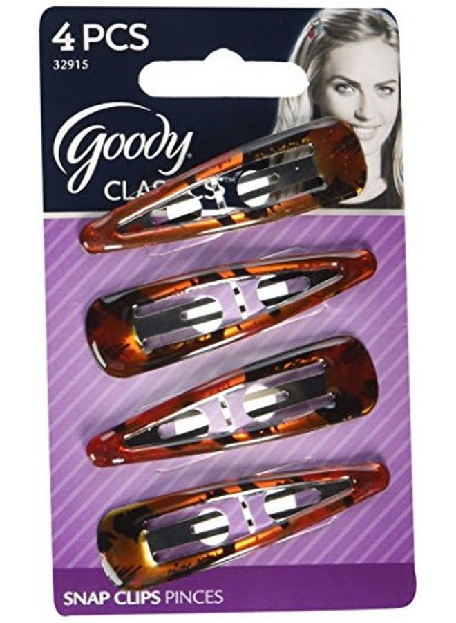 Goody Women'S Classic Shiny Tort Contour Clips 4 Count - Image 4