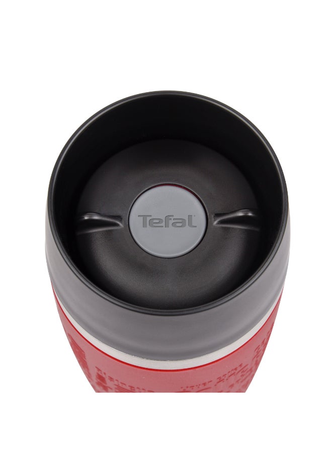 TEFAL Travel Mug | 0.36 L | Red Sleeve | 100% Leak-Proof Thermal Mug | Double-Walled Vacuum Insulation | Hot & Cold Drinks | 360° Drinking | Easy to Open | Dishwasher-Safe| 2 Years Warranty | K3084114 Red - Image 2