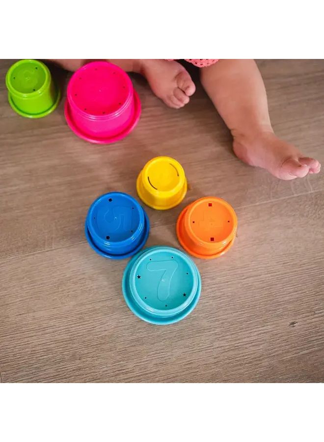 Rainbow Color Round Stacking Cups 8pcs Ideal Gift For Kids All Occasions - Image 5