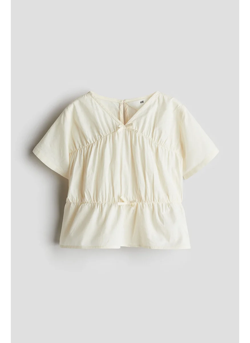 اتش اند ام Peplum Cotton Blouse