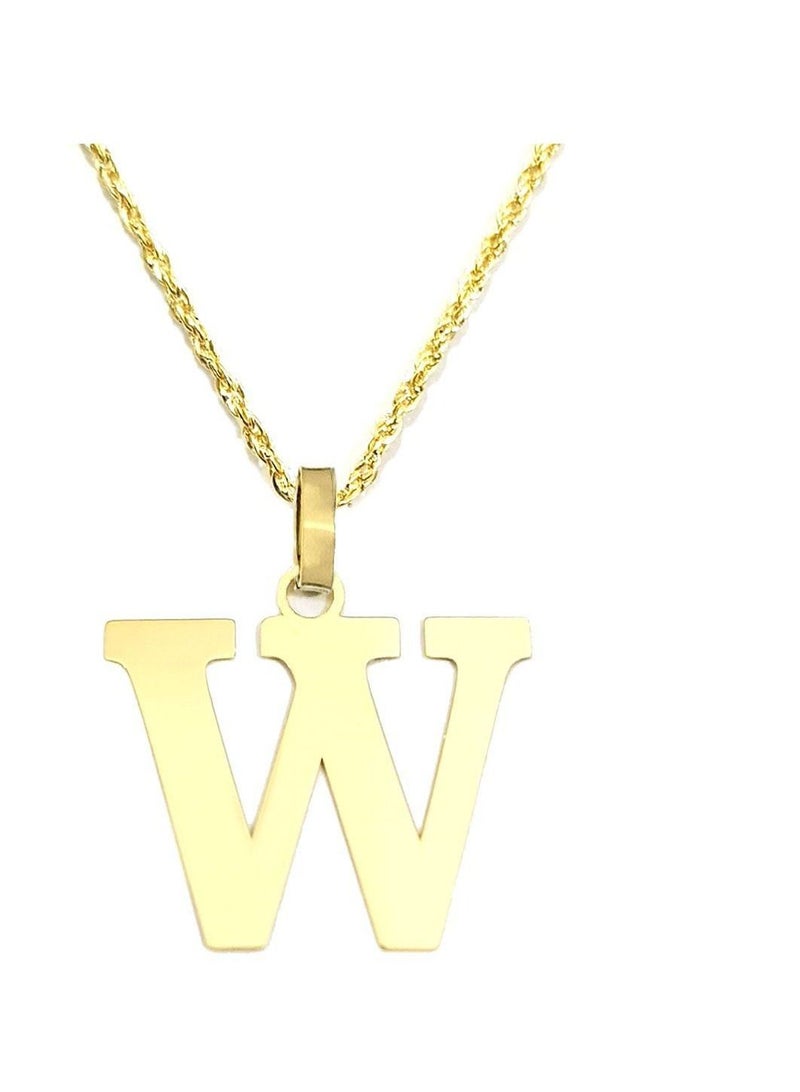 Hamsa.ae 18K Pure Gold Letters W Design Necklaces