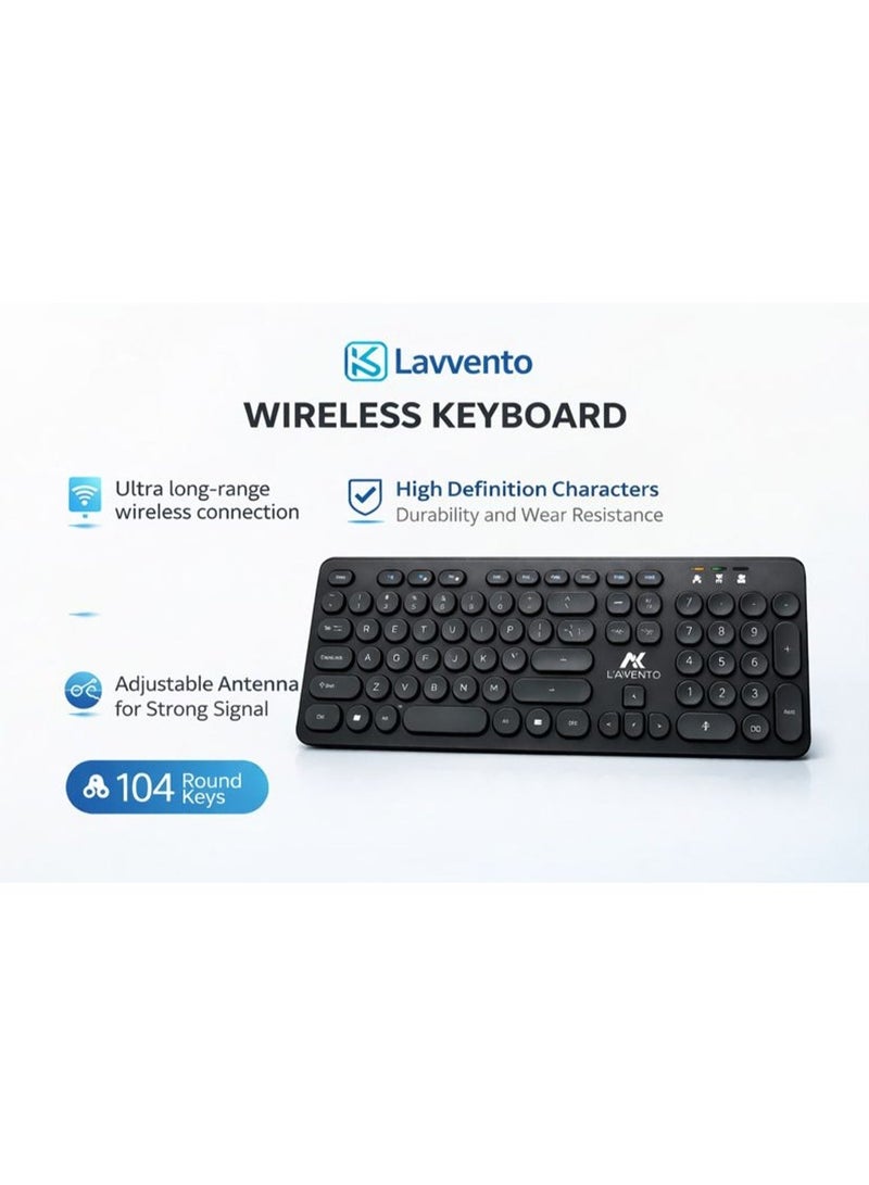 لافينتو كيبورد لافينتو LAVENTO لاسلكي 2.4GHz بمفاتيح دائرية هادئة - Image 5