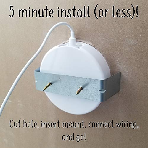 Dot Genie Mount Genie Flush Mount | Built-in Wall or Ceiling Bluetooth Speaker Mount [2019 Model] | Includes Optional Grill. Award Winning Design. Fantastic Sound (White, 1-Pack) - Image 3