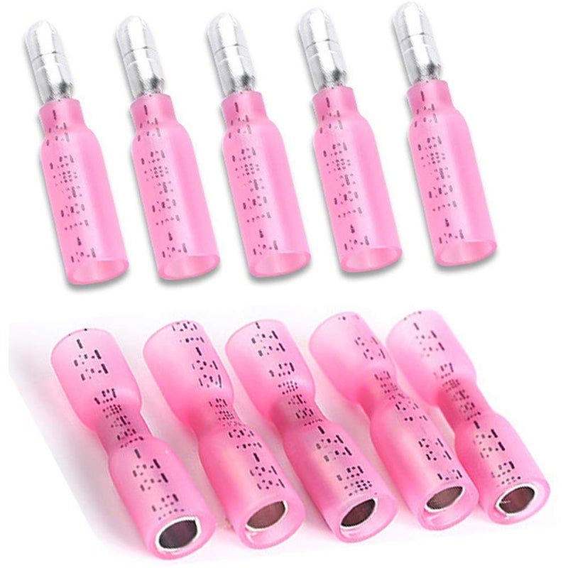 Teansic Heat Shrink Bullet Connectors,100pcs Female & Male Electrical Bullet Butt Terminals,Insulated Waterproof Marine Butt Connectors for Watercraft, Electronics & Automotive (AWG 22-18) - Image 1