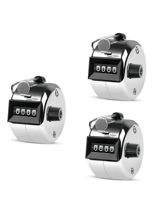 Eliamo 3 Pcs Hand Tally Counter 4-Digit Lap Counter Clicker, Manual Mechanical Handheld Pitch Click Counter with Finger Ring for School Golf & Knitting Row Croche - Image 1