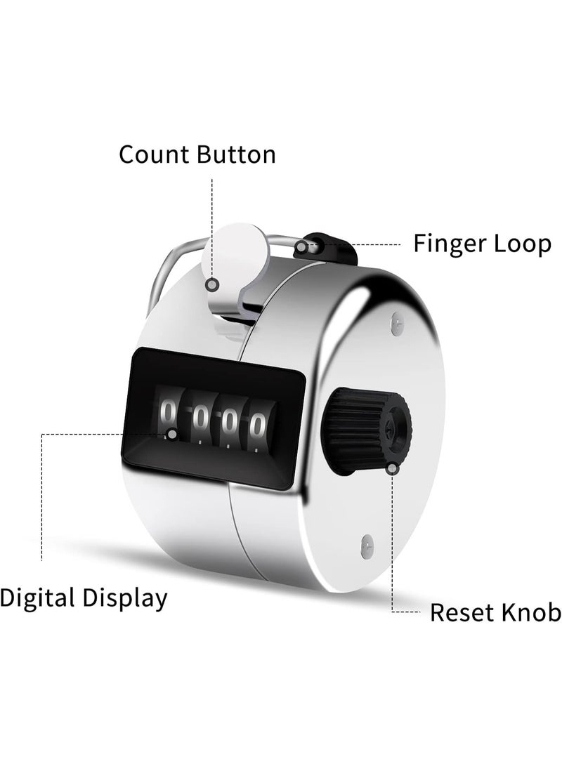 Eliamo 3 Pcs Hand Tally Counter 4-Digit Lap Counter Clicker, Manual Mechanical Handheld Pitch Click Counter with Finger Ring for School Golf & Knitting Row Croche - Image 2
