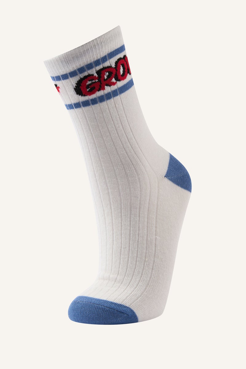 DeFacto White Boy Boy 5 Piece Cotton Long Socks Casual - Image 2