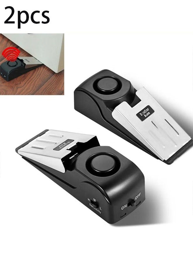 Ailily 2pcs Door Stop Alarm, Door Stopper with 120db Security Alarm, Floor Wedge Doorstop for Travel Apartment Home House - Image 1
