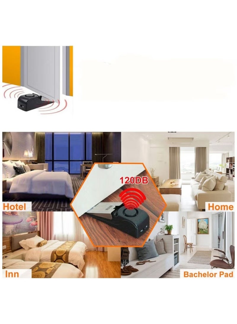 Ailily 2pcs Door Stop Alarm, Door Stopper with 120db Security Alarm, Floor Wedge Doorstop for Travel Apartment Home House - Image 4