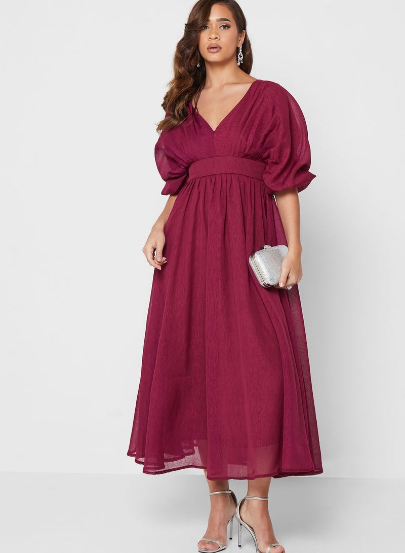 Khizana Sleeve Detail Midi Dress - Image 4