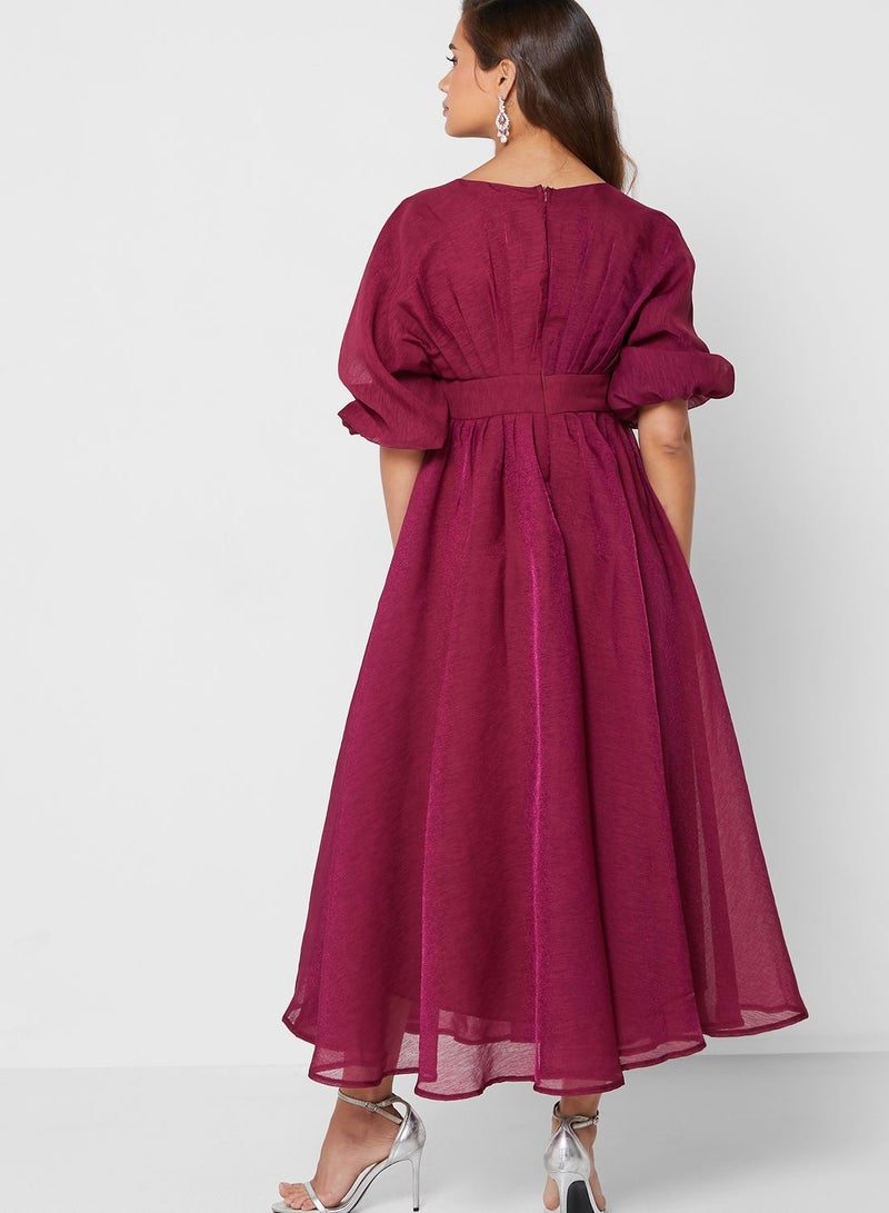 Khizana Sleeve Detail Midi Dress - Image 2