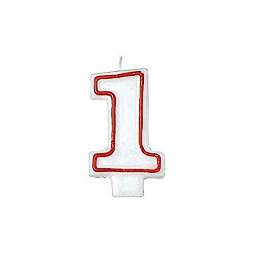 Amscan Bold Red & White Flat Molded #1 Candles - 3-Inch, 1 Piece - Eye-Catching Design - Perfect for Celebrations & Anniversaries - Image 4