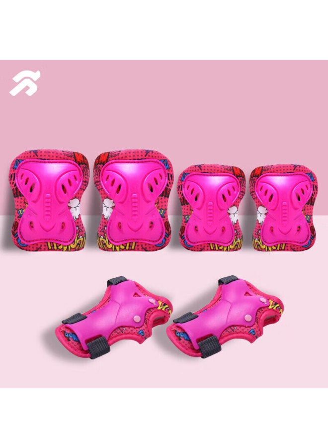 General Step Tongbu Protective Gear Set, Roller Skating Protective Gear, Children's Inline Skates, Skateboard, Balance Bike, Scooter, Bicycle Protective Gear, Pink Style - Image 1