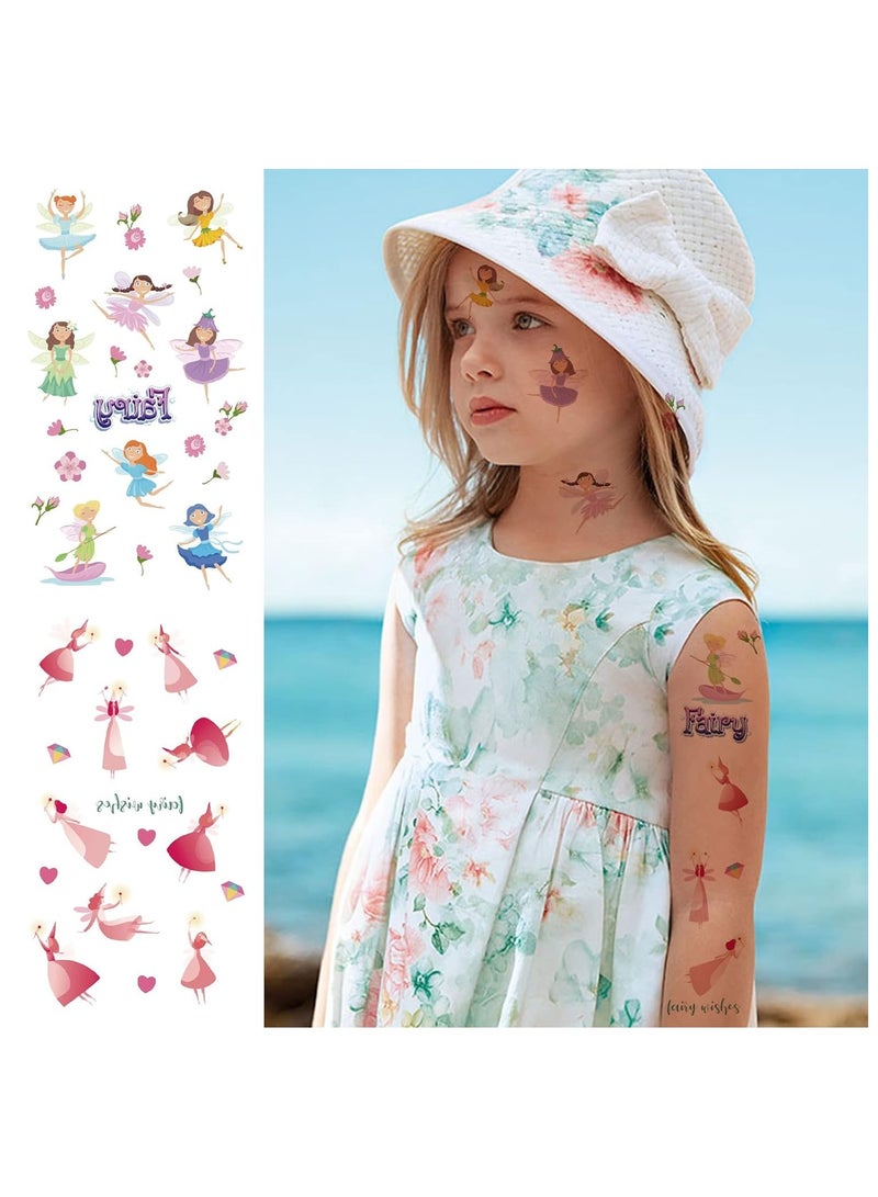 قوس قزح أورينبو 20 ورقة وشم مؤقت لجنية جنية روح الأميرة للأطفال ملصقات وشم وهمية لحفلات أعياد الميلاد زخارف حفلات الجنيات هدايا حفلات الفراشات - Image 5