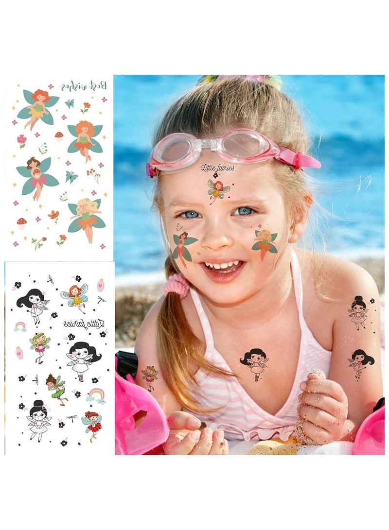 قوس قزح أورينبو 20 ورقة وشم مؤقت لجنية جنية روح الأميرة للأطفال ملصقات وشم وهمية لحفلات أعياد الميلاد زخارف حفلات الجنيات هدايا حفلات الفراشات - Image 4