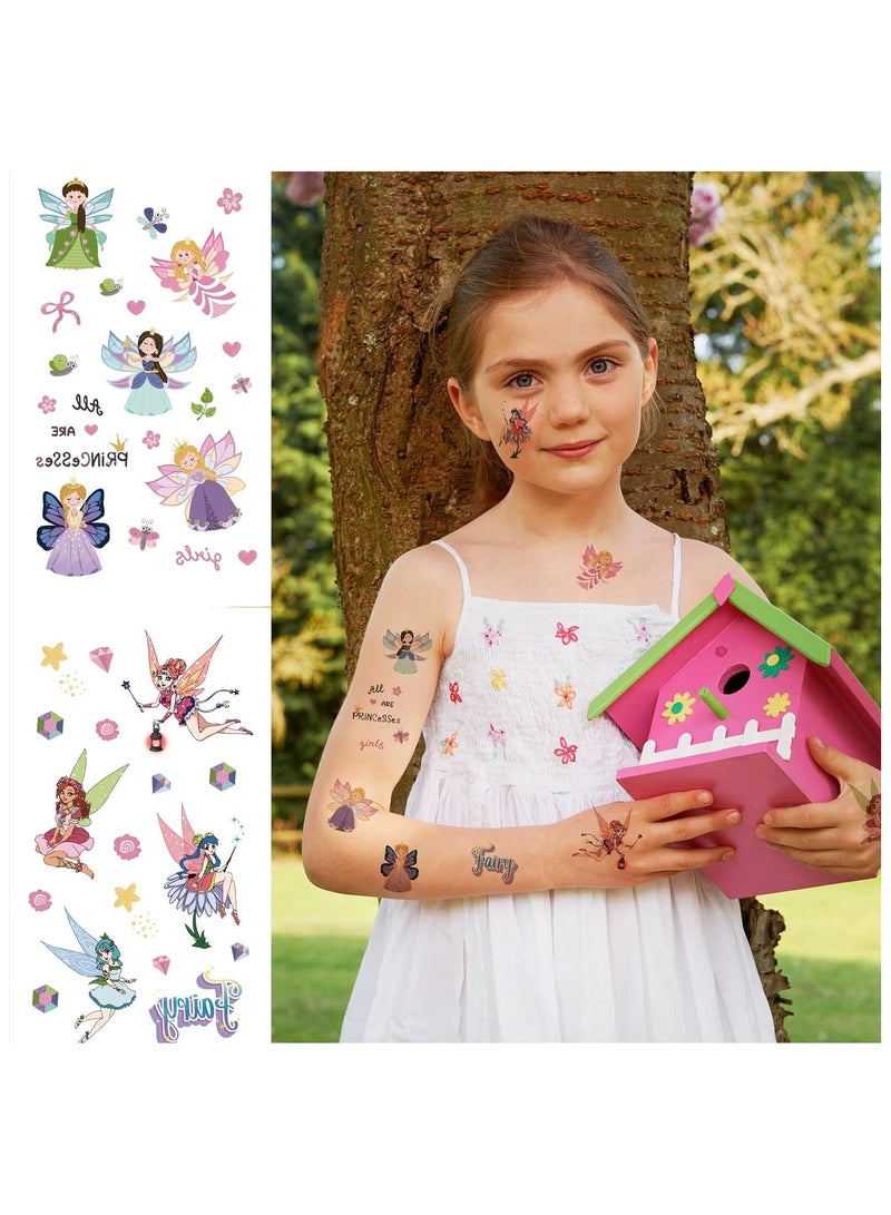 قوس قزح أورينبو 20 ورقة وشم مؤقت لجنية جنية روح الأميرة للأطفال ملصقات وشم وهمية لحفلات أعياد الميلاد زخارف حفلات الجنيات هدايا حفلات الفراشات - Image 3