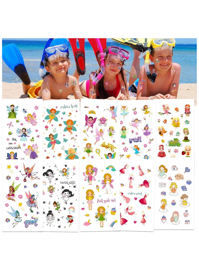 قوس قزح أورينبو 20 ورقة وشم مؤقت لجنية جنية روح الأميرة للأطفال ملصقات وشم وهمية لحفلات أعياد الميلاد زخارف حفلات الجنيات هدايا حفلات الفراشات - Image 1