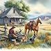 KTHOFCY 5D DIY Farm House Diamond Painting Kits for AdultsHorse and Cowboy Full Drill Embroidery Cross Stitch Crystal Rhinestone Paintings Pictures Arts Wall Decor Painting Dots Kits 137X137 inch - Image 2