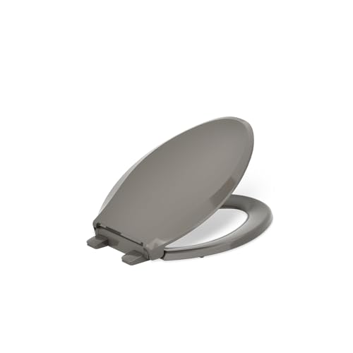 KOHLER 4636RLK4 Cachet ReadyLatch Elongated Toilet Seat Slow Close Soft Close Toilet Seat Quiet Lid Contoured GripTight Bumpers Installation Hardware Apartment Essentials Cashmere - Image 1