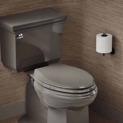 KOHLER 4636RLK4 Cachet ReadyLatch Elongated Toilet Seat Slow Close Soft Close Toilet Seat Quiet Lid Contoured GripTight Bumpers Installation Hardware Apartment Essentials Cashmere - Image 3