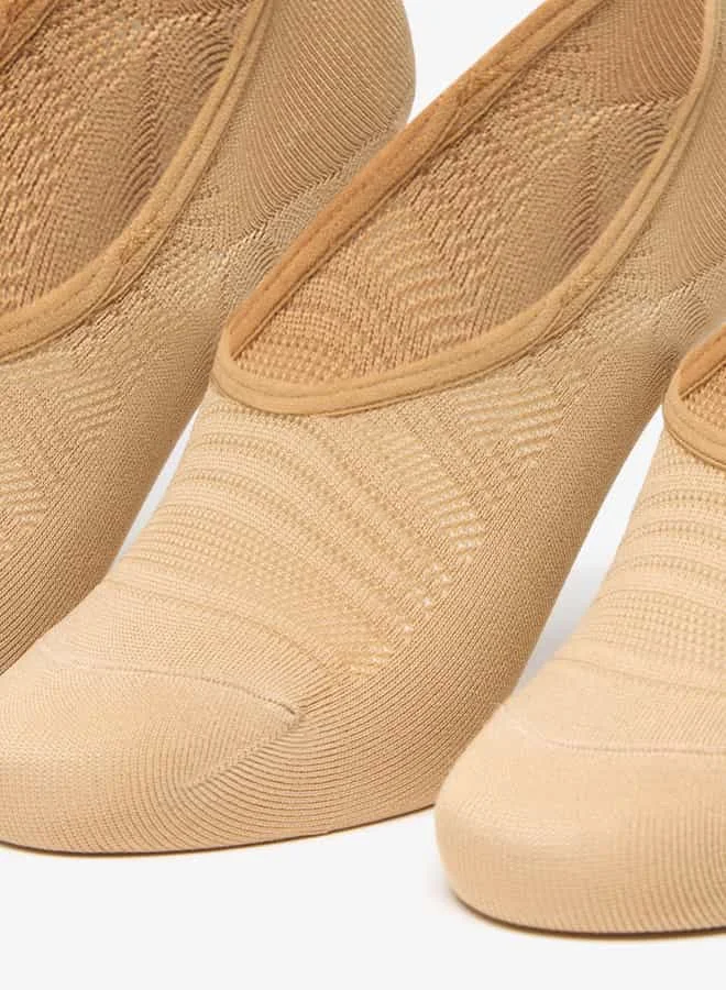 Flora Bella By Shoexpress Women Textured No Show Socks - Set of 3