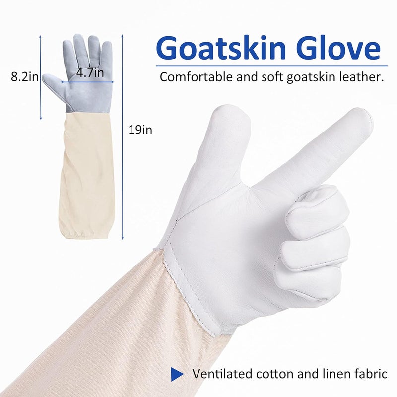 LONGADS Professional Bee Suits for Men Women Sting Proof with Round Veil, Sting-Proof Full Body Protection Beekeeping Suit with Glove, Safety Ventilated Bee Keeper Suit(Beekeeper Gear) - Image 5