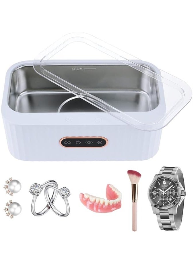 AROAQ Ultrasonic Jewelry Cleaner 360 Degree Glasses Cleaner 4 Time Modes Portable Electronic Cleaner Machine for Ring Glasses Retainer All Silver/Gold Jewely - Image 1