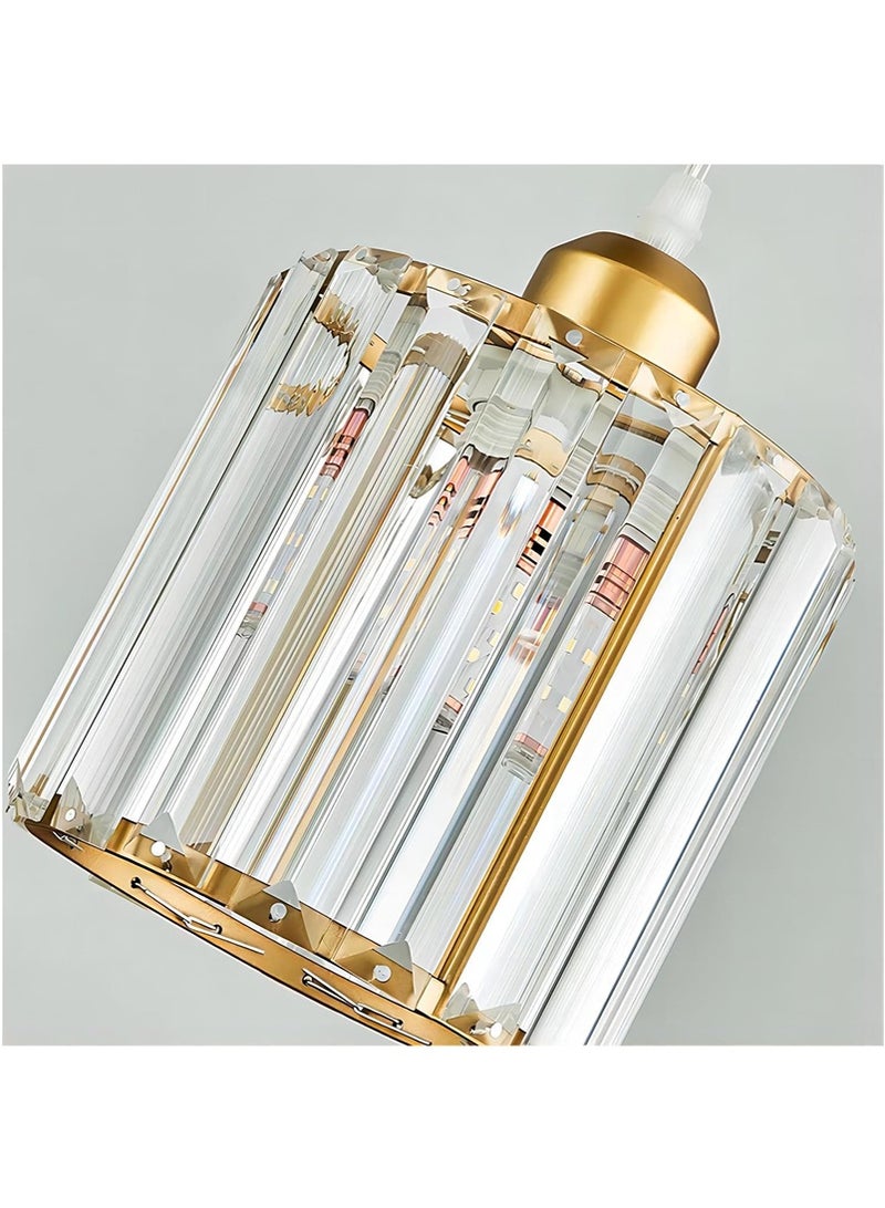 TAPIT Crystal Ceiling Lights, Gold Metal Crystal Chandelier Lamp, Round Flush Mount Ceiling Light, Hanging Light for Cafe Bar Dining Room Bedroom (Bulbs NOT Included) - Image 5