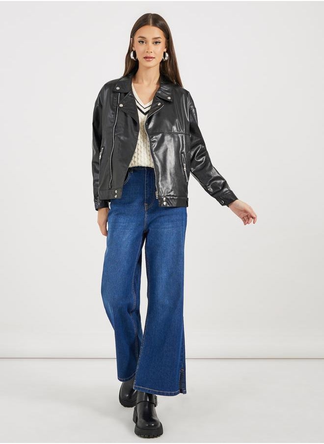 Styli - Regular Fit Regular Length Biker Jacket - Image 1