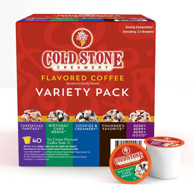 Cold Stone Creamery Beverages Coffee Pods Compatible with K Cup Brewers Including 2.0 - Ice Cream Flavored Assorted Variety Pack, 40 Count - Image 2
