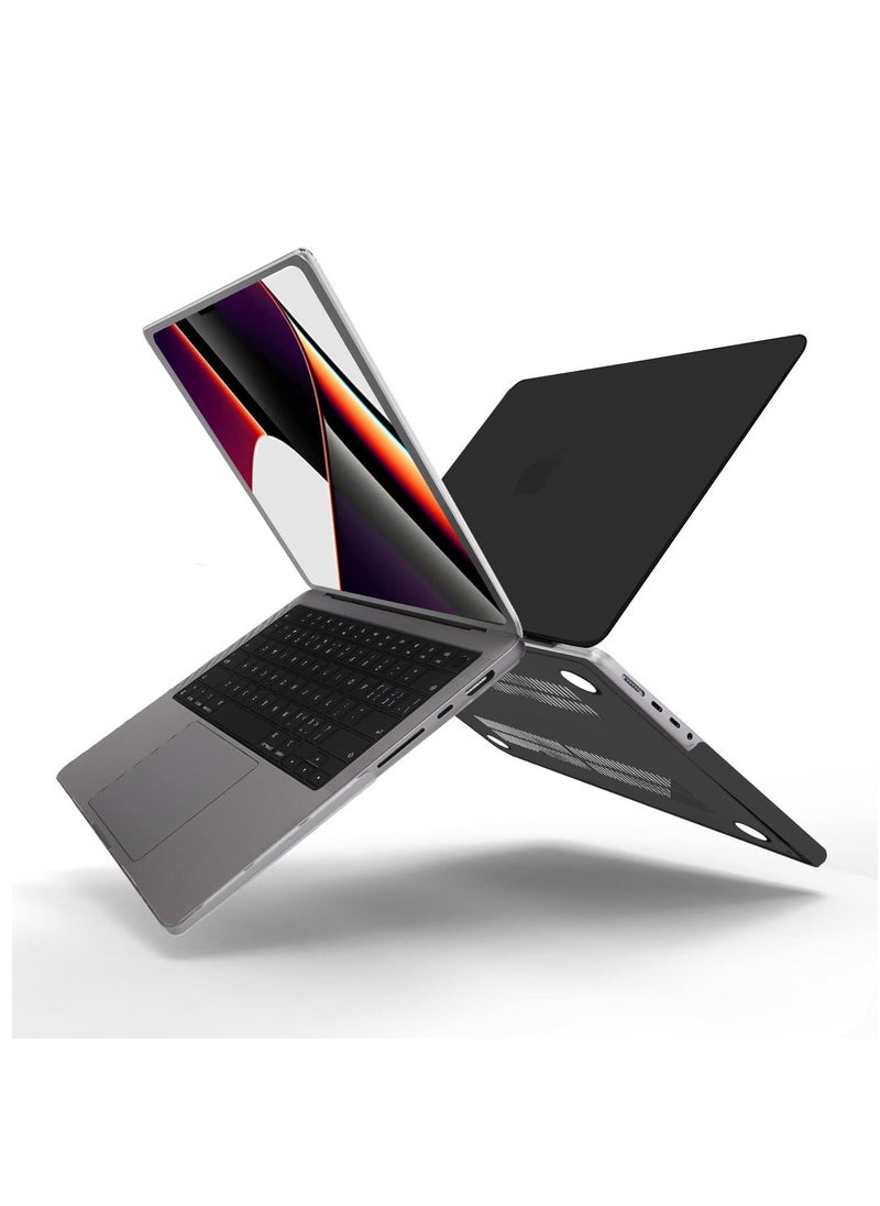 Generic - Hard Shell Case Protective Snap On CoverCompatible with MacBook Pro 14 inch Case 2021-2023 Release M2 A2779 A2442 M1 Pro/Max Chip w/Touch ID/Protective Plastic Hard Shell Case (Black) - Image 1