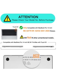 Generic Hard Shell Case Protective Snap On CoverCompatible with MacBook Pro 14 inch Case 2021-2023 Release M2 A2779 A2442 M1 Pro/Max Chip w/Touch ID/Protective Plastic Hard Shell Case (Black)  - Image 2